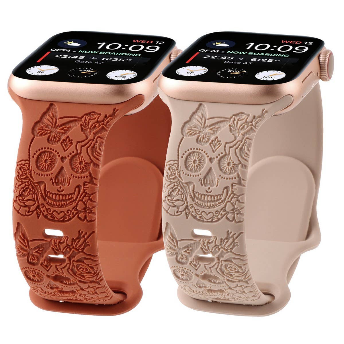ENGRAVED CHECKERED SILICONE APPLE WATCH9-1 STRAP