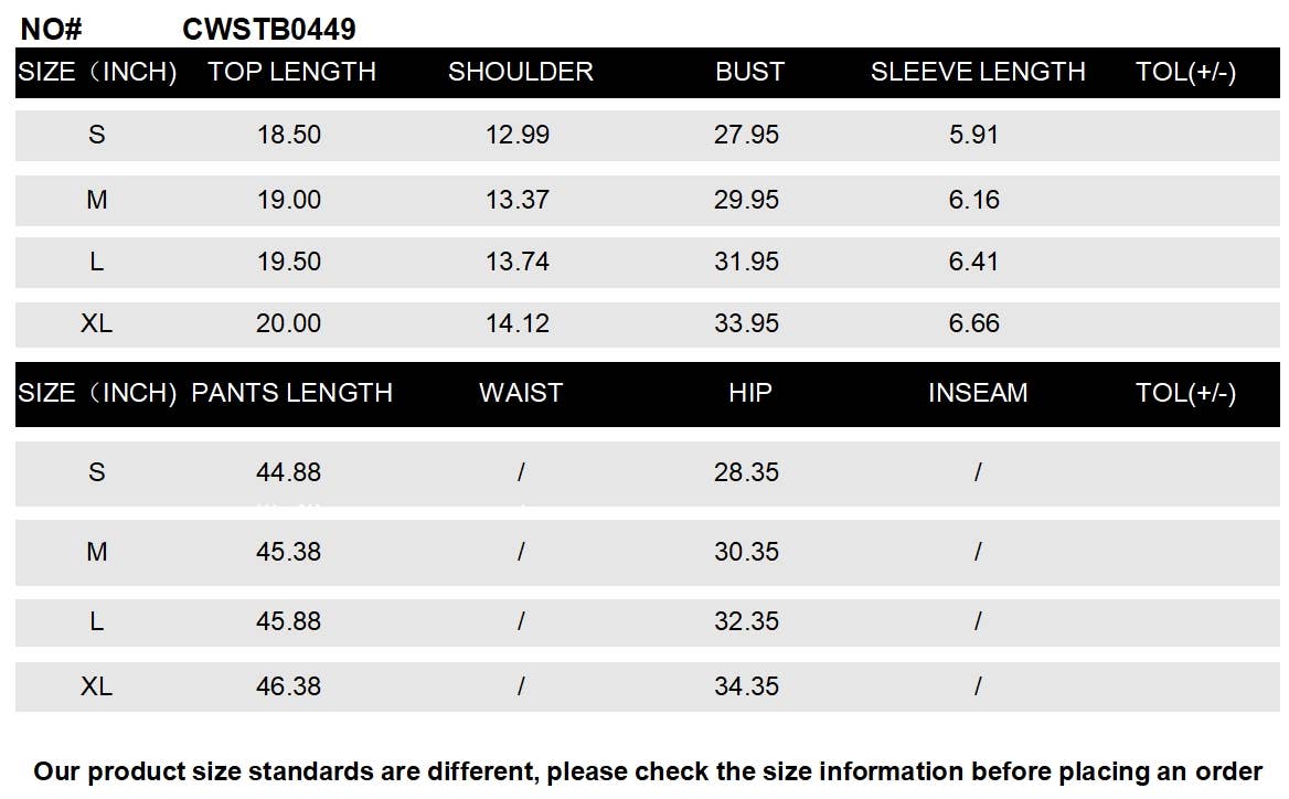 CWSTB0449_Round Neck Short Sleeve and Pants set