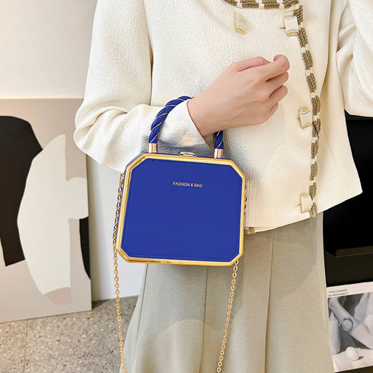 FASHIONABLE CHAIN DINNER BAG_CWAB1573
