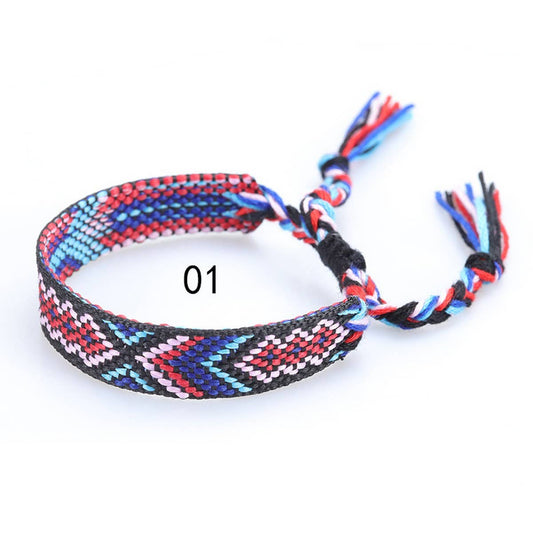 ETHNIC STYLE COLORFUL TASSEL WOVEN BRACELET