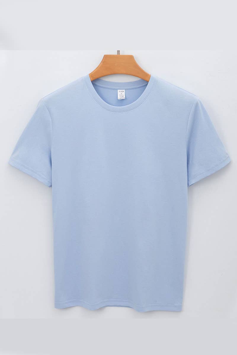 CWTTS1314_MEN'S CASUAL SOLID COLOR ROUND NECK T-SHIRT
