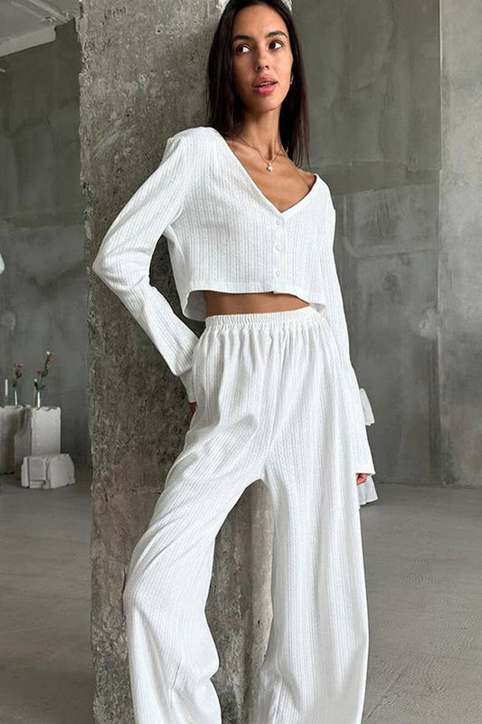 CWSPJ0176_LONG SLEEVE AND LONG PANTS PAJAMAS HOME SET