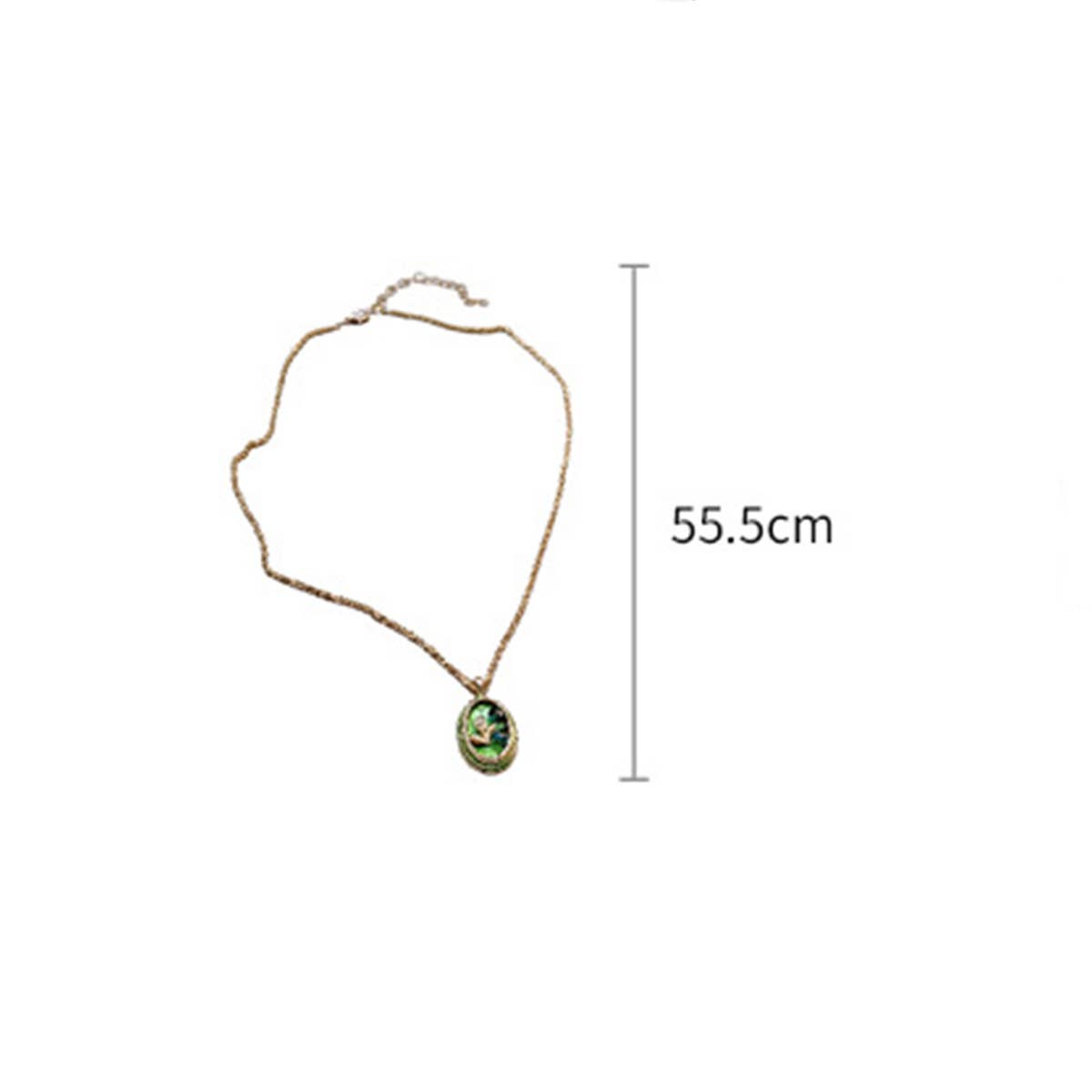 MONET GARDEN OIL DROP OVAL LEAF NECKLACE