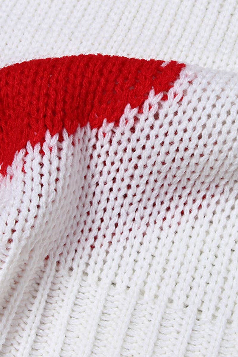 CWOSWL07358_VALENTINE'S HEART PATCH V NECK KNIT SWEATER