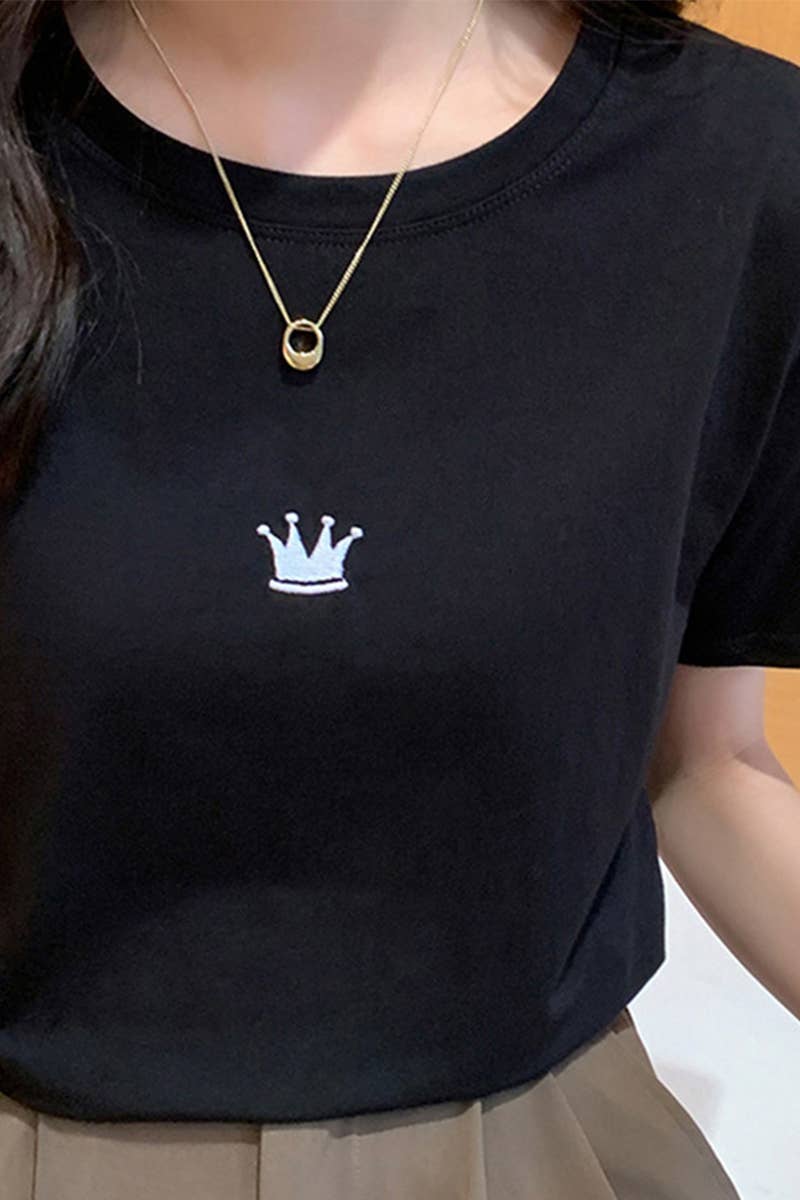 CWTTS0988_CROWN PRINT CASUAL T SHIRT