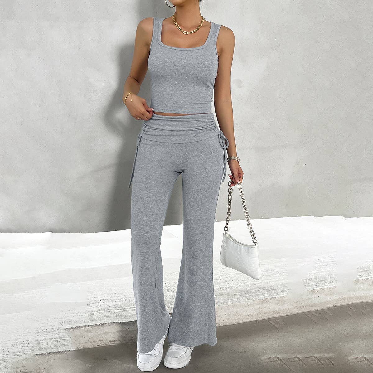 CASUAL SOLID COLOR SLIM-FIT VEST AND PANTS SUIT