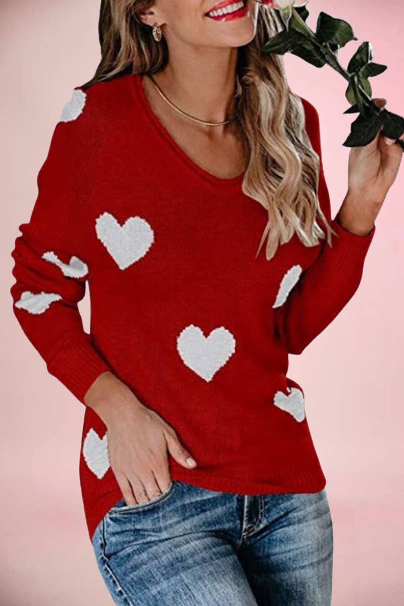 CWOSWL5840_WINTER LOVE U-NECK LONG-SLEEVED SWEATER