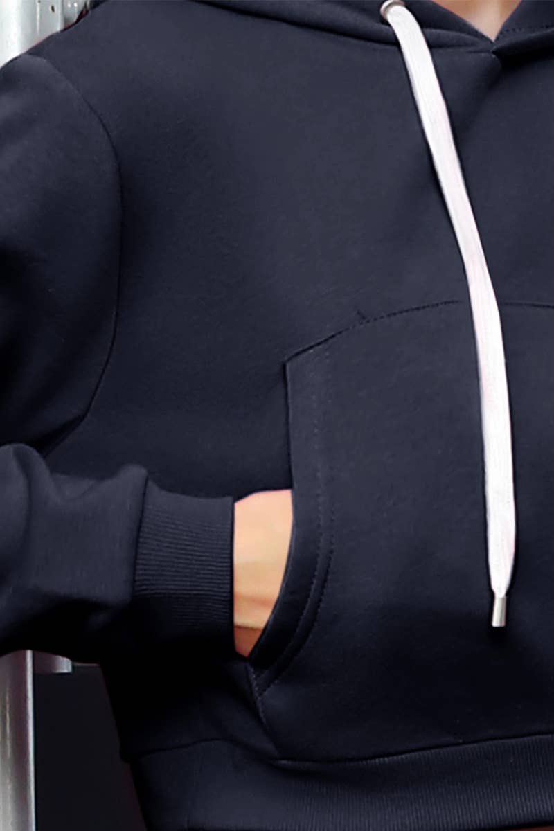 CWOHOL428_Lightweight Pullover Hoodie Cropped Sweatshirt