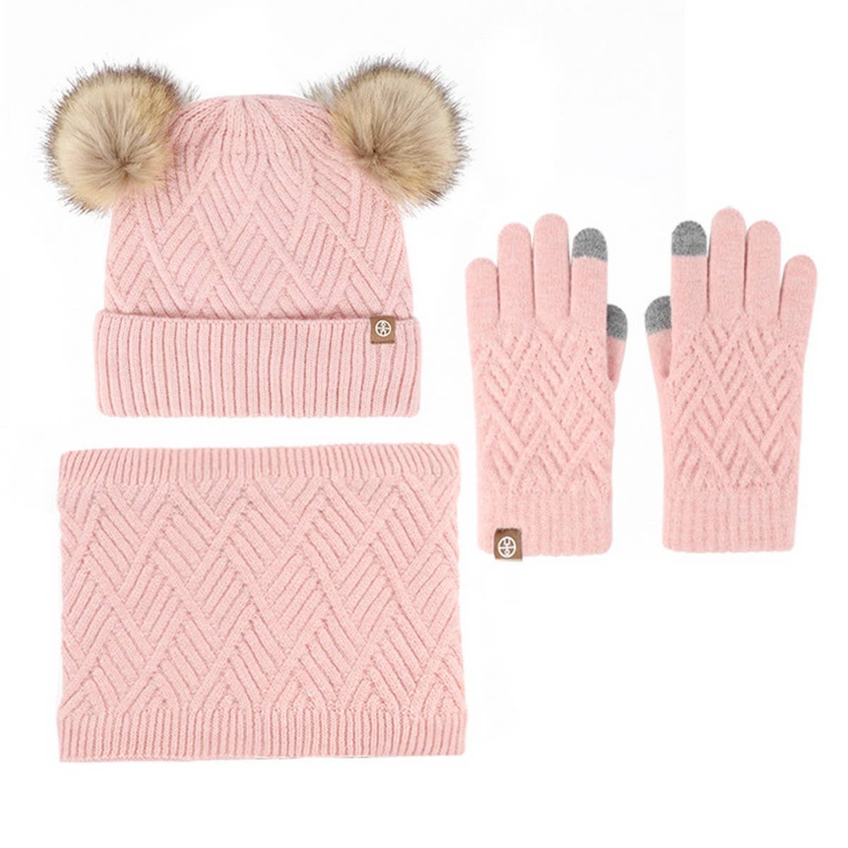 CHILDREN'S WOOL WARM KNITTED THREE-PIECE SUIT