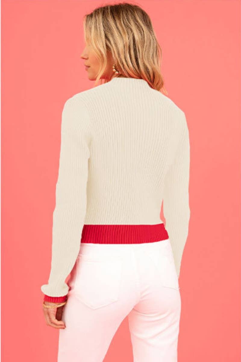 CWOSWL6733_WINTER CREW-NECK LOVE LONG-SLEEVED SWEATER