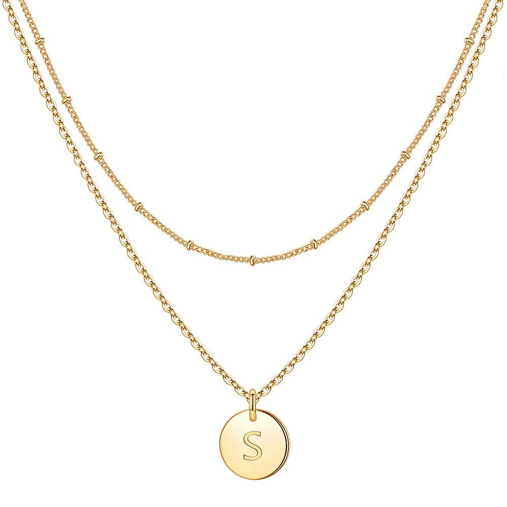 Circular 26-letter light luxury collarbone chain