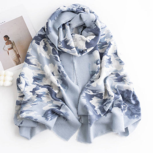 Boho Rose Print Scarf ??Vintage Soft Wrap_CWASC0438