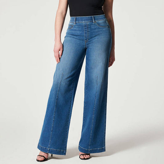 Basic Solid Color Straight Leg Jeans