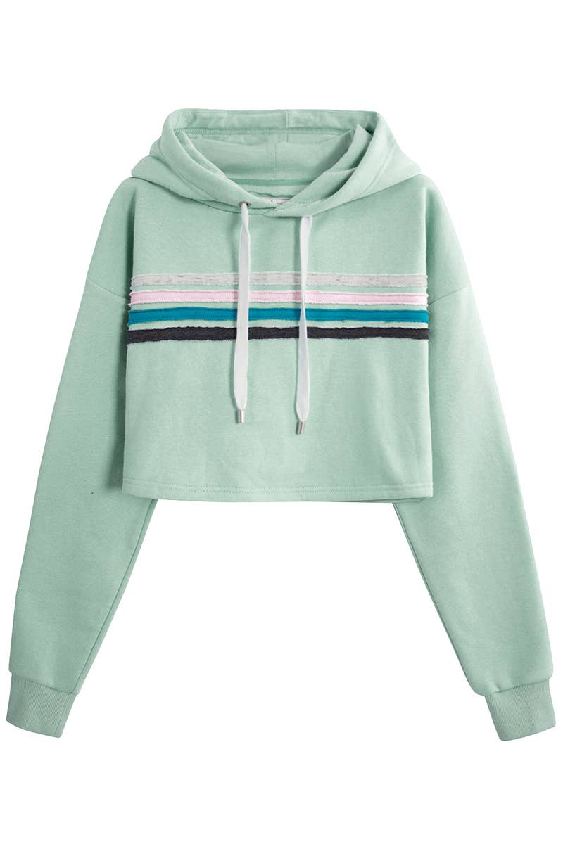 CWOHOL426_Lightweight Pullover Hoodie Cropped Sweatshirt
