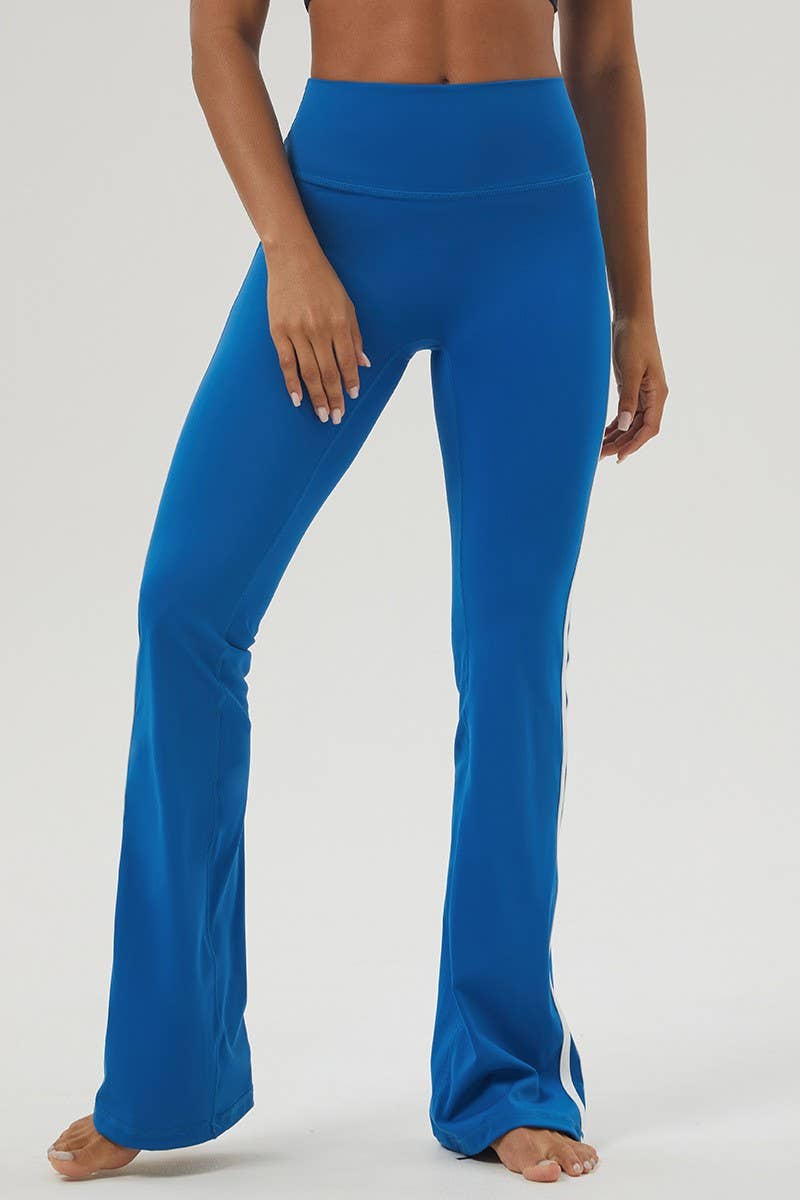 CWBLP1232_CONTRAST STRIPE SPORTS DANCE YOGA FLARED PANTS