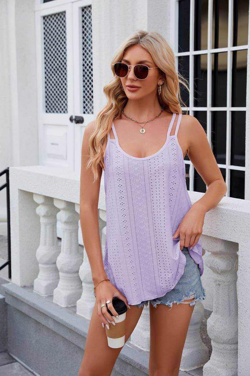 CWTTSL0228_Sleeveless Double Strap Knit Top
