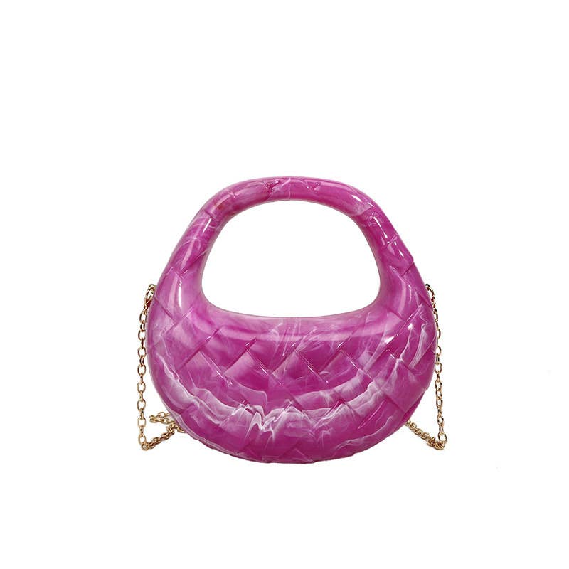 Diamond-shaped shiny single-shoulder underarm bag