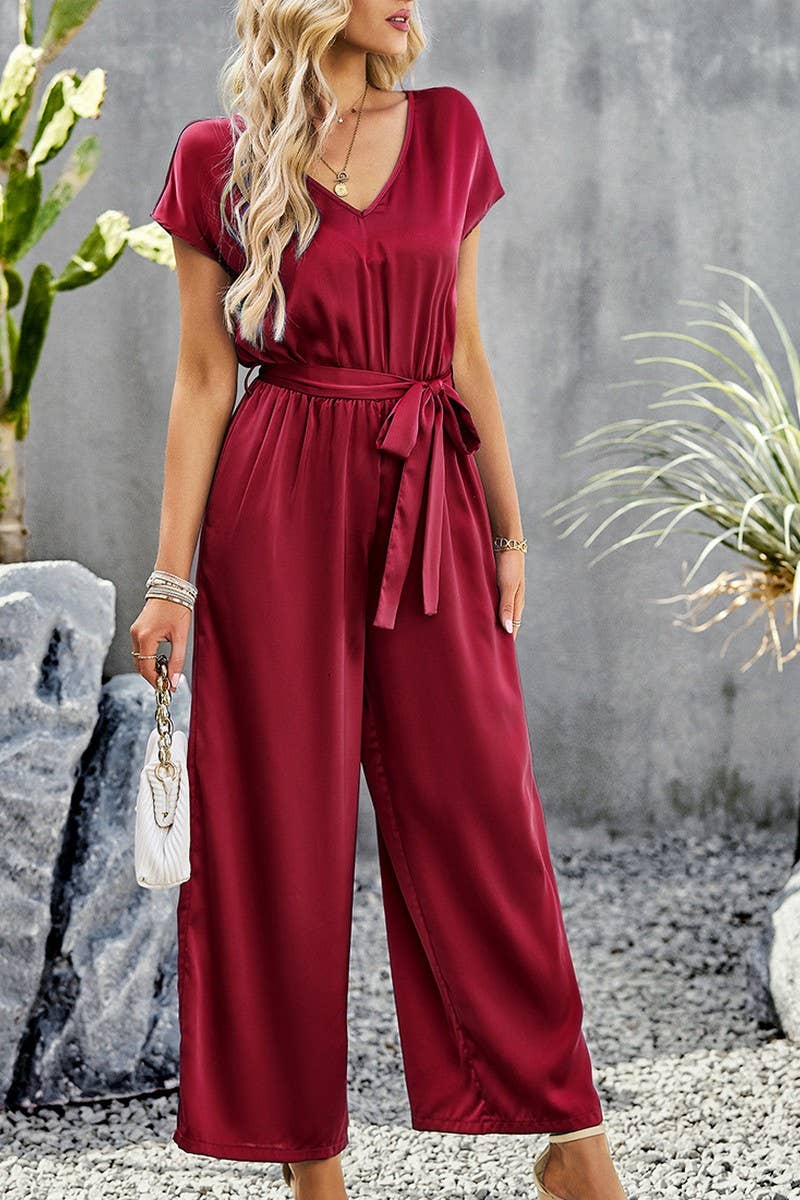 CWSJS1350_SUMMER TEMPERAMENT COMMUTING WIDE-LEG JUMPSUIT