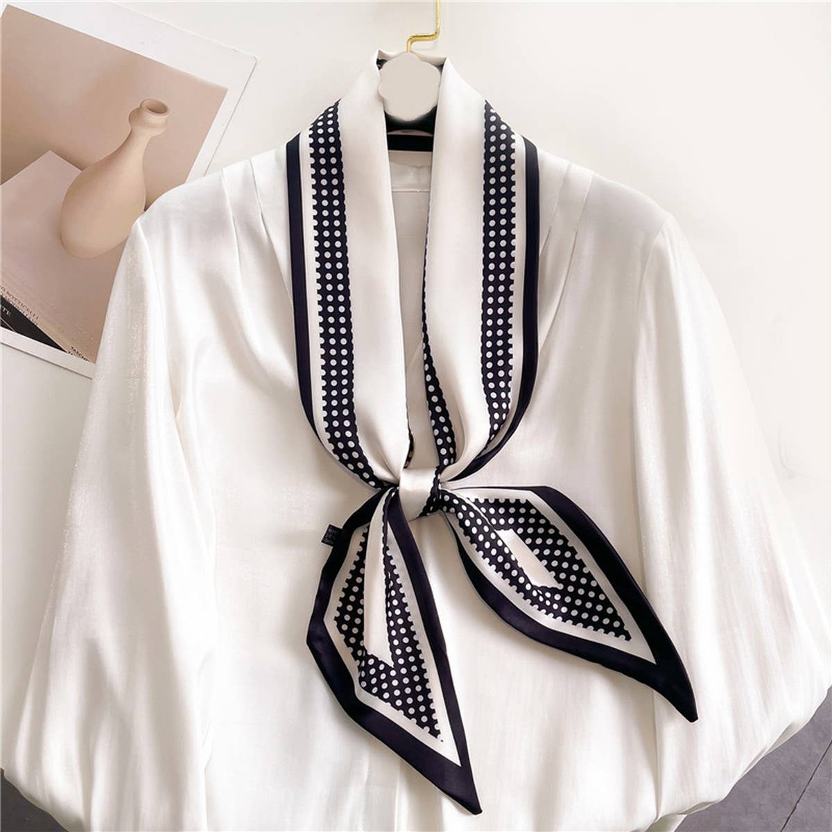 FASHIONABLE DOUBLE-LAYER RIBBON ANGLED HEAD SCARF