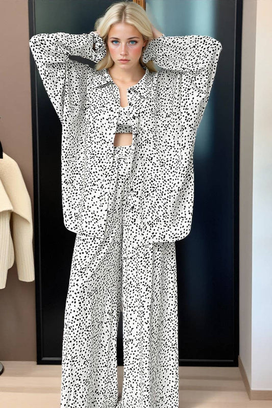 CWSPJ00530_PRINTED PAJAMA SET WOMEN LONG SLEEVE TOP AND PANT