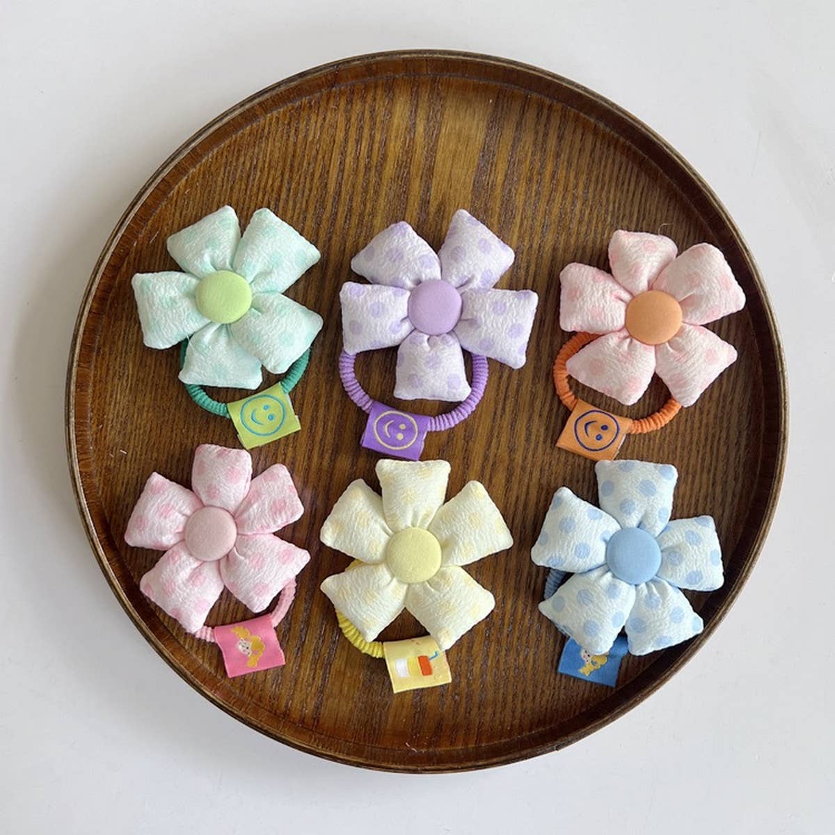 CHILDREN'S MACARON FLOWER HAIR TIE