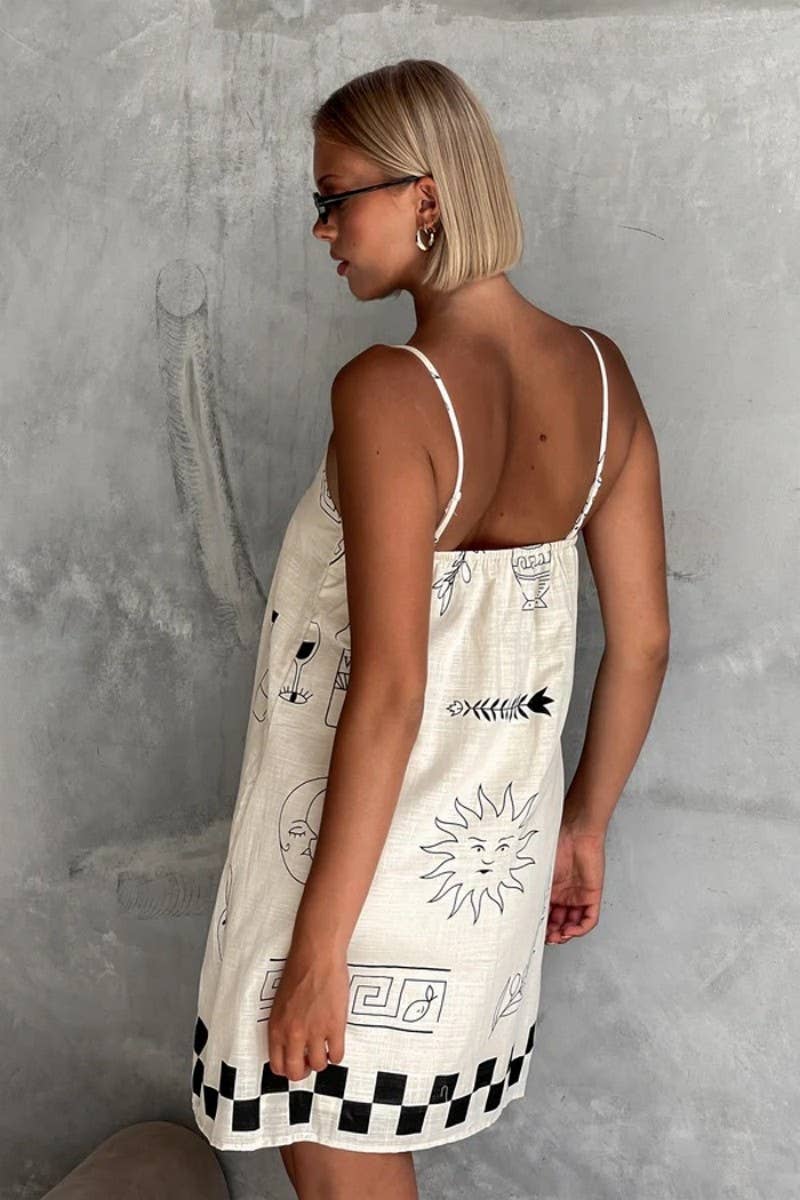 CWDSD993_PRINTED BOAT NECKLINE CASUAL MINI SLIP DRESS