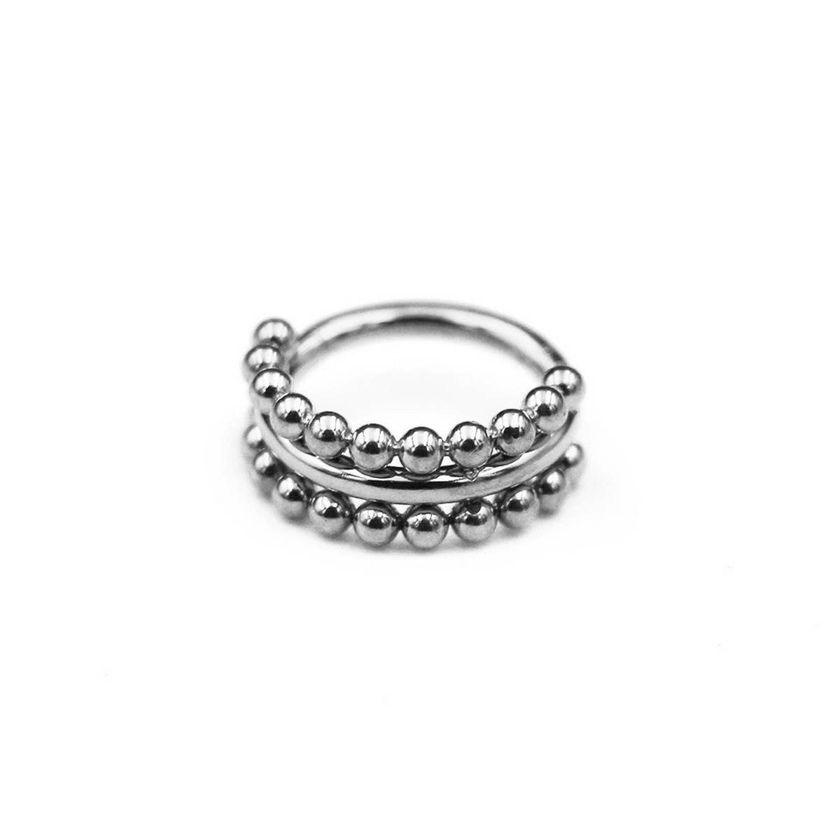 Seamless Zircon Nose Ring in Stainless Steel