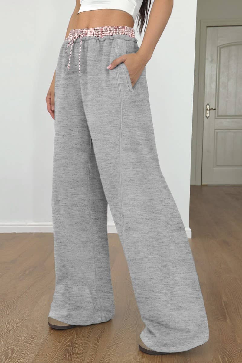 CWBLP00949_COLORBLOCK PATCHWORK STRAIGHT LEG CASUAL PANTS