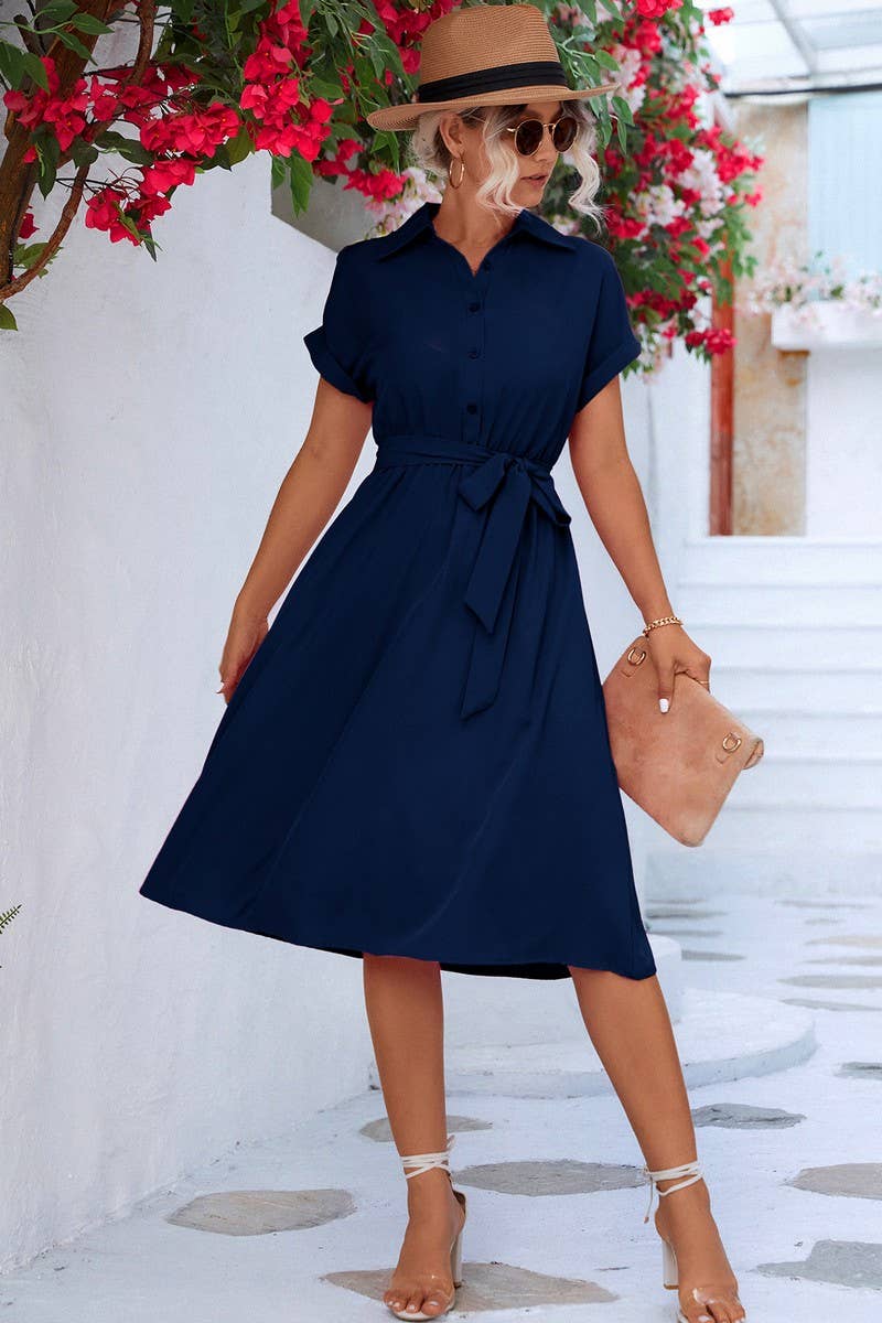 CWDSD7109_NEW SPRING AND SUMMER SHIRT LACE DRESS