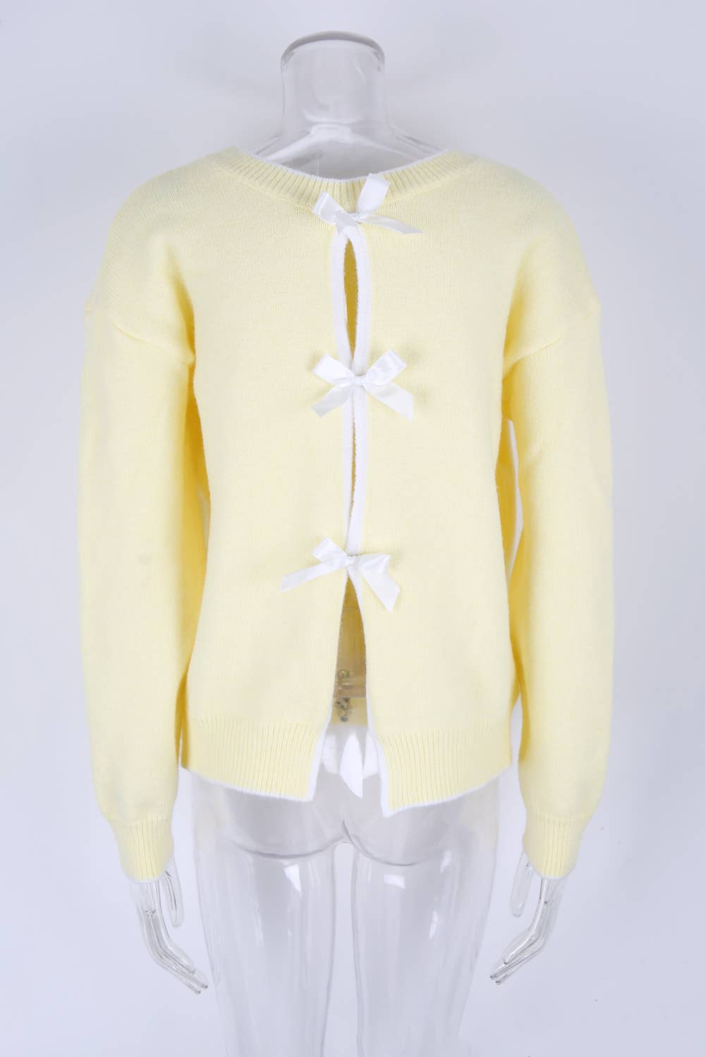 Bowknot is lace-up back sexy back sweater