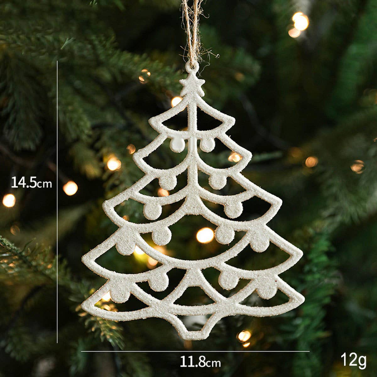 White Plastic Reindeer & Star Christmas Tree
