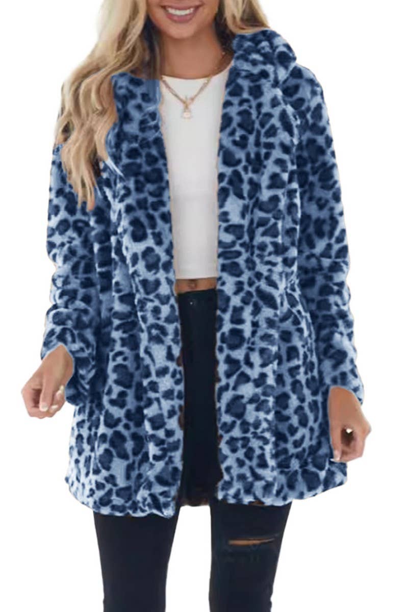 CWOCO00205_CASUAL LOOSE LEOPARD FAUX FUR COAT