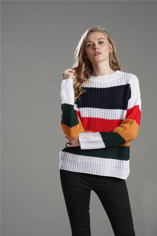 CWOSWL1415_Crew Neck Pullover Casual Sweater