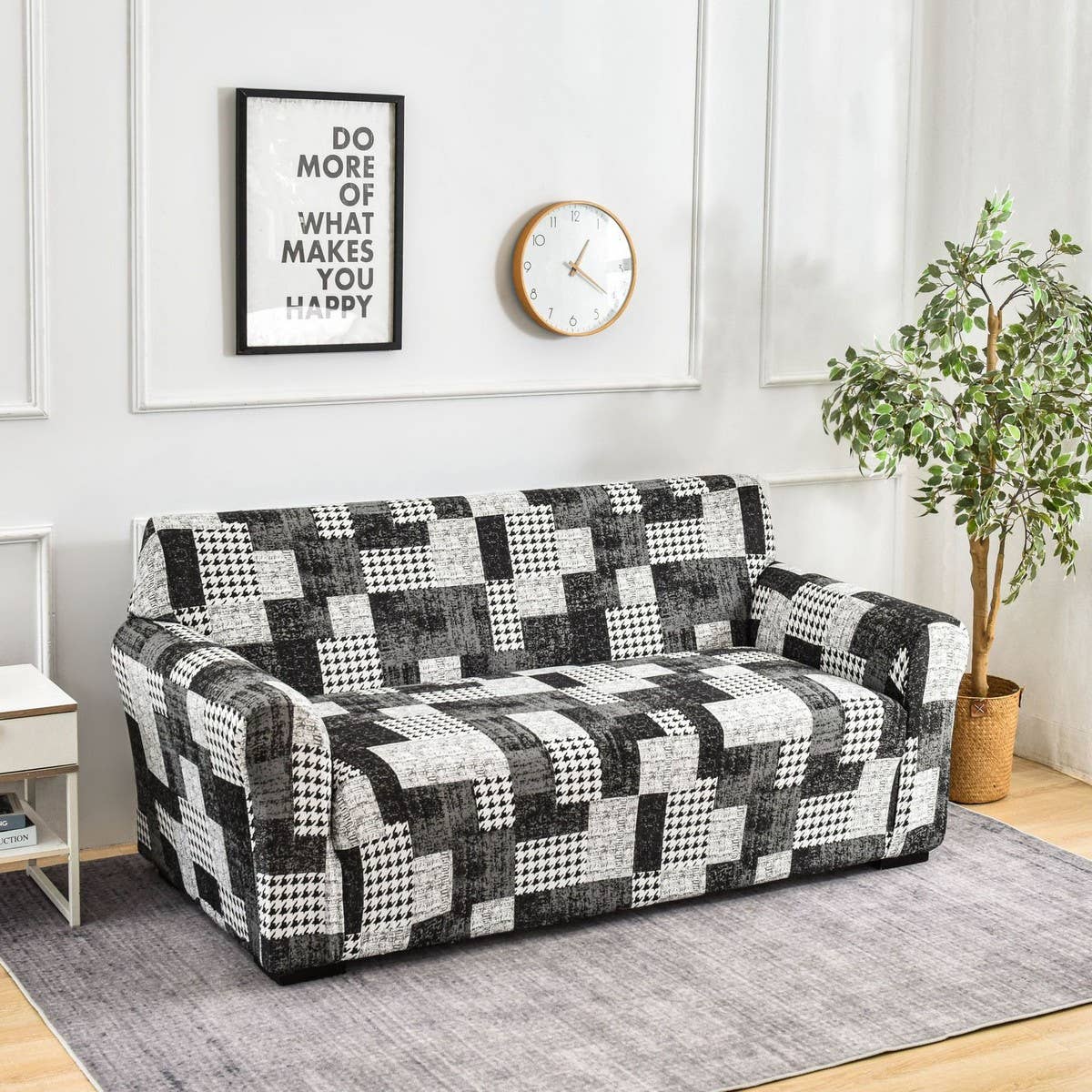 Stretch Sofa Cover, Solid Print, All-in-One Fit_CWMM8309