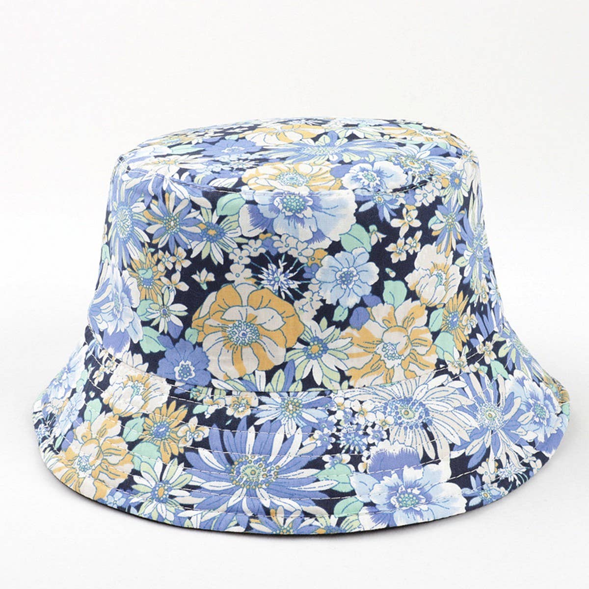 CWAH1507_FLORAL DESIGN REVERSIBLE COTTON BUCKET HAT