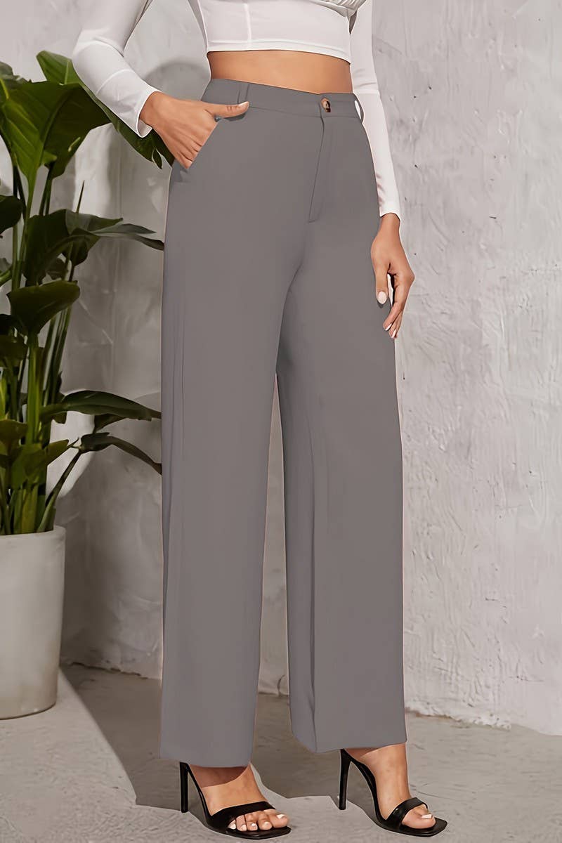 CWBLP2079_SOLID HIGH WAIST SLIM COMFORT DRESS PANTS