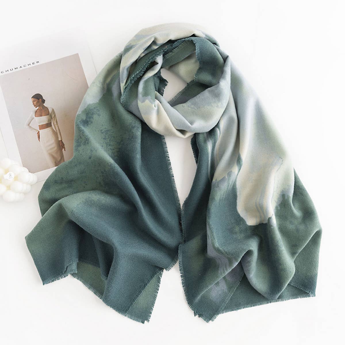 Gradient Ombre Wool Scarf ? Elegant Commuter Shawl