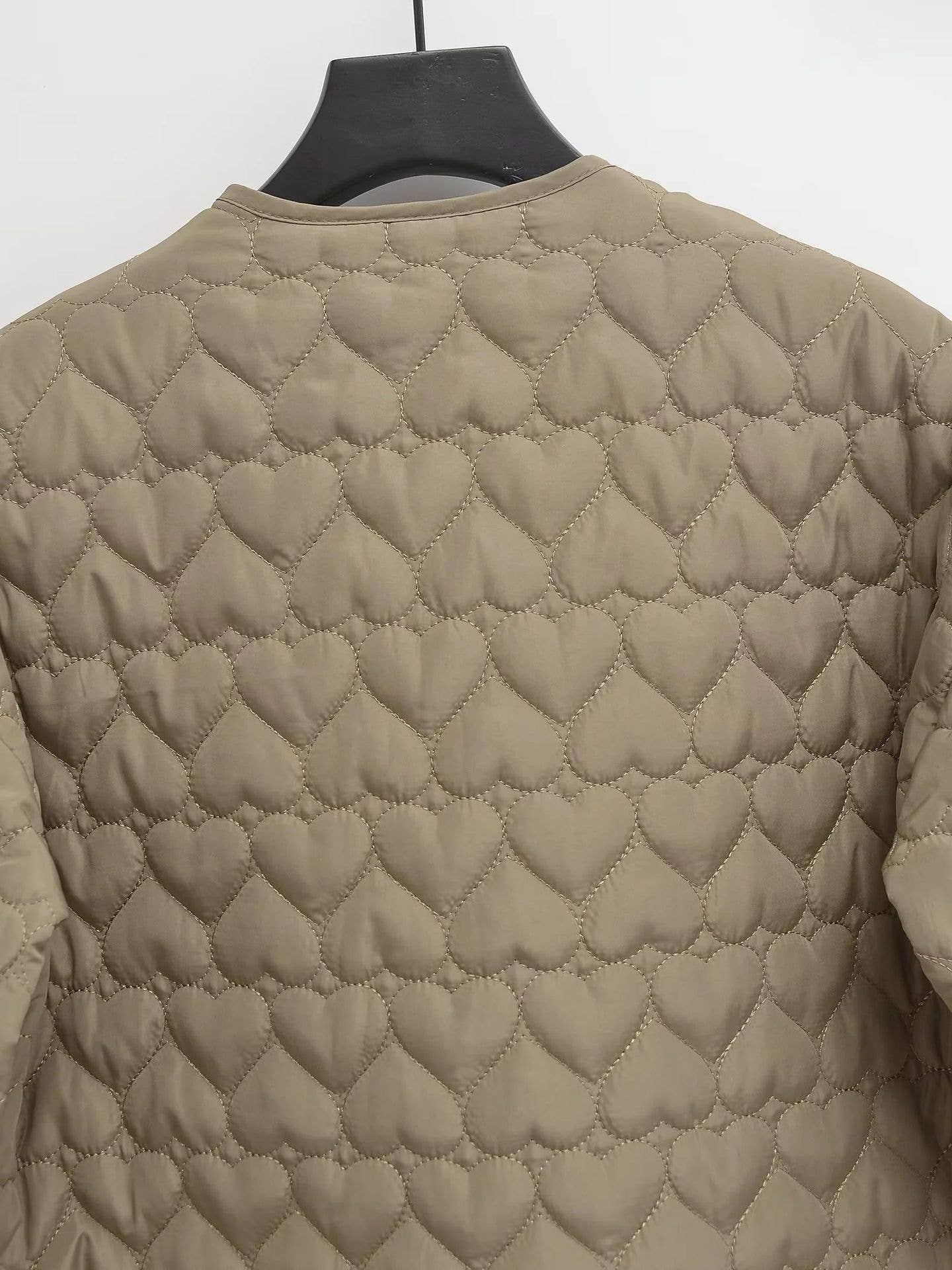 Button-down heart-shaped quilted cotton jacket