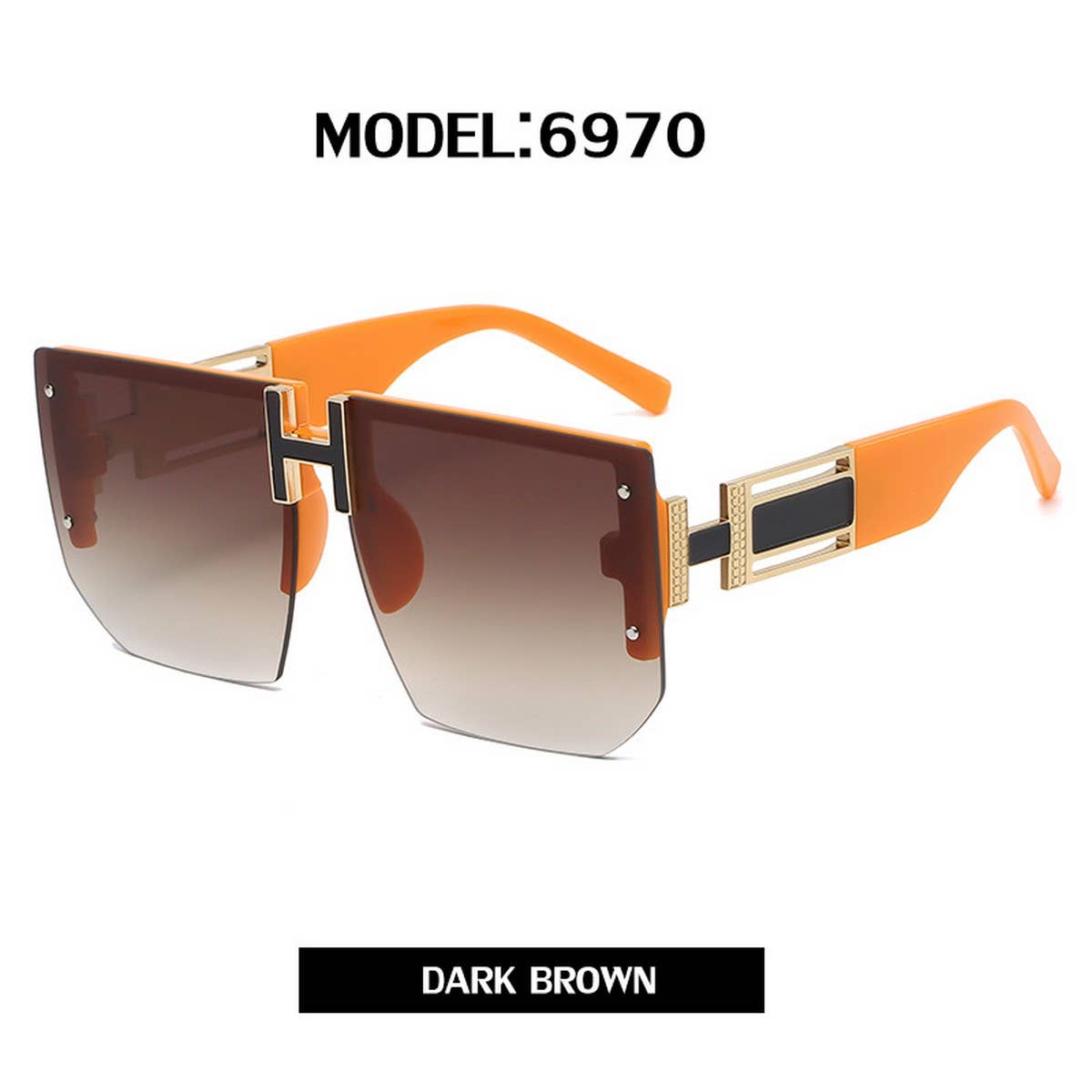 UV PROTECTION DIAMOND-CUT LARGE FRAME SUNGLASSES