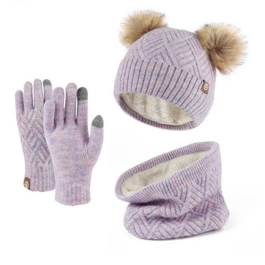 CHILDREN'S WOOL WARM KNITTED THREE-PIECE SUIT