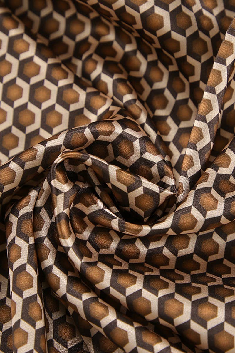 CWSPJ0395_SATIN PRINT CARDIGAN ROBE SHORTS TWO-PIECE SET