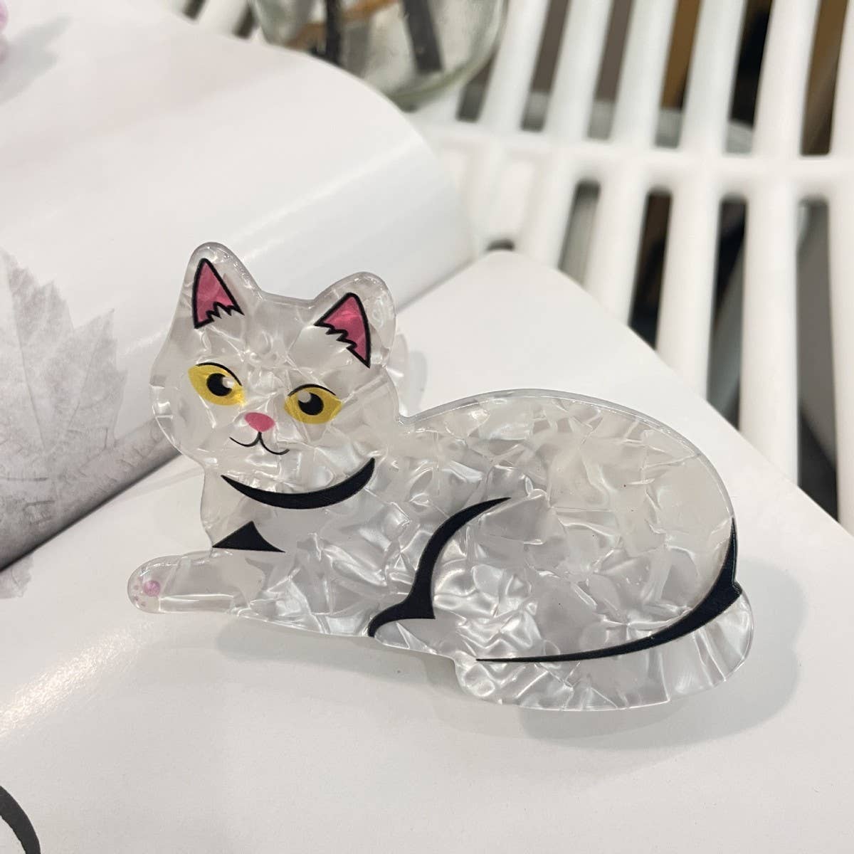 CWAHA1510_CUTE CARTOON ANIMAL CAT SWAN HAIR CLAW CLIP