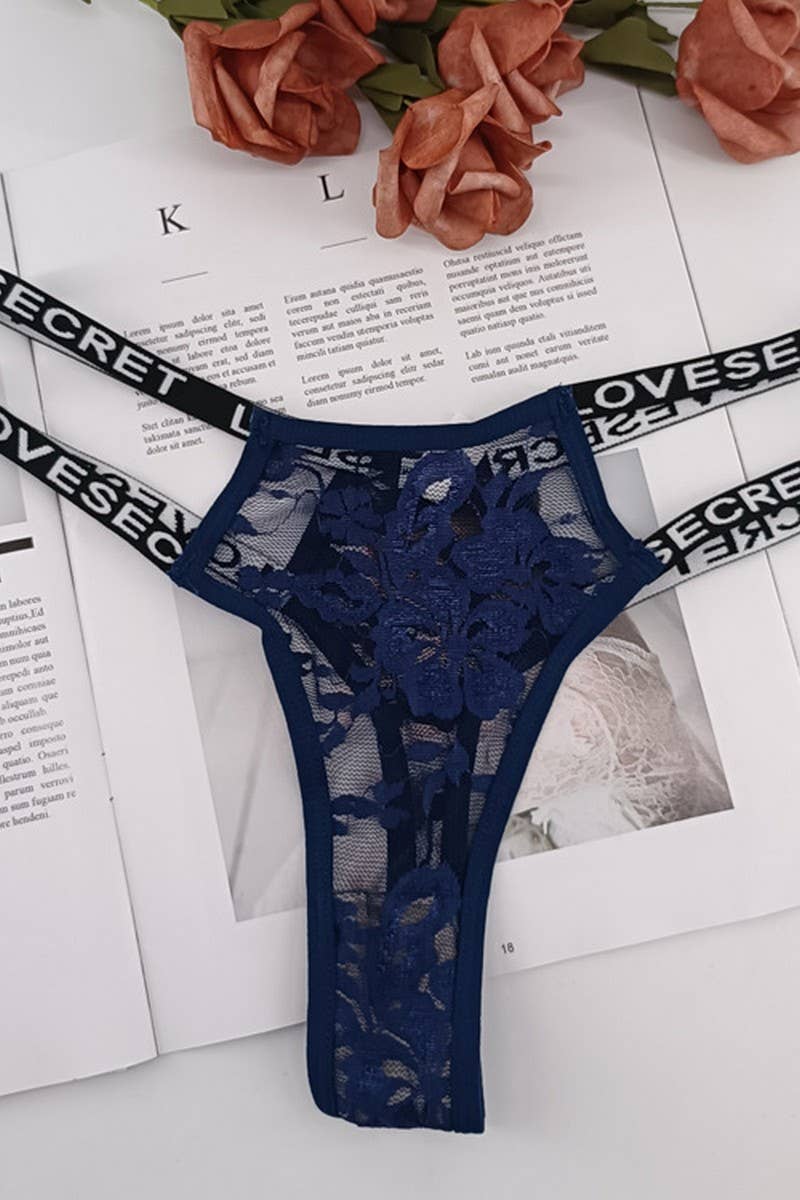 CWSPJ00464_SEAMLESS LACE THONG BREATHABLE PANTIES