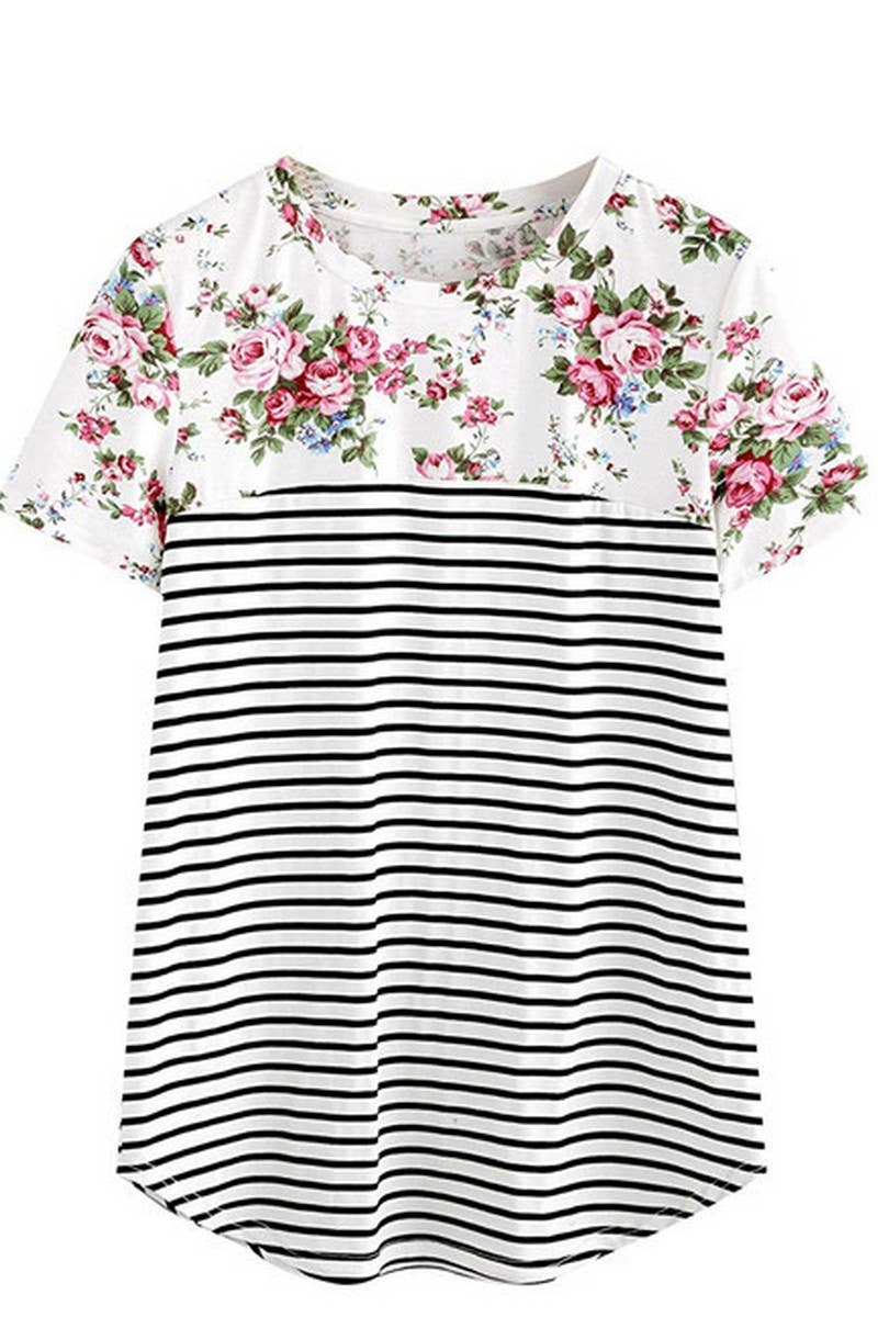 CWTBLS1438_MULTIFUNCTIONAL STRIPED STITCHING NURSING CLOTHES