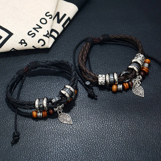 FASHIONABLE AND CREATIVE LEAF PENDANT BRACELET_CWMM4458