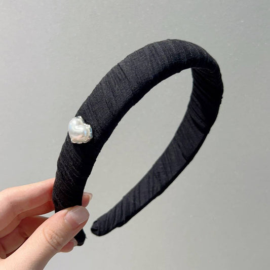 TEMPERAMENT LOVE HEART PLEATED HEADBAND