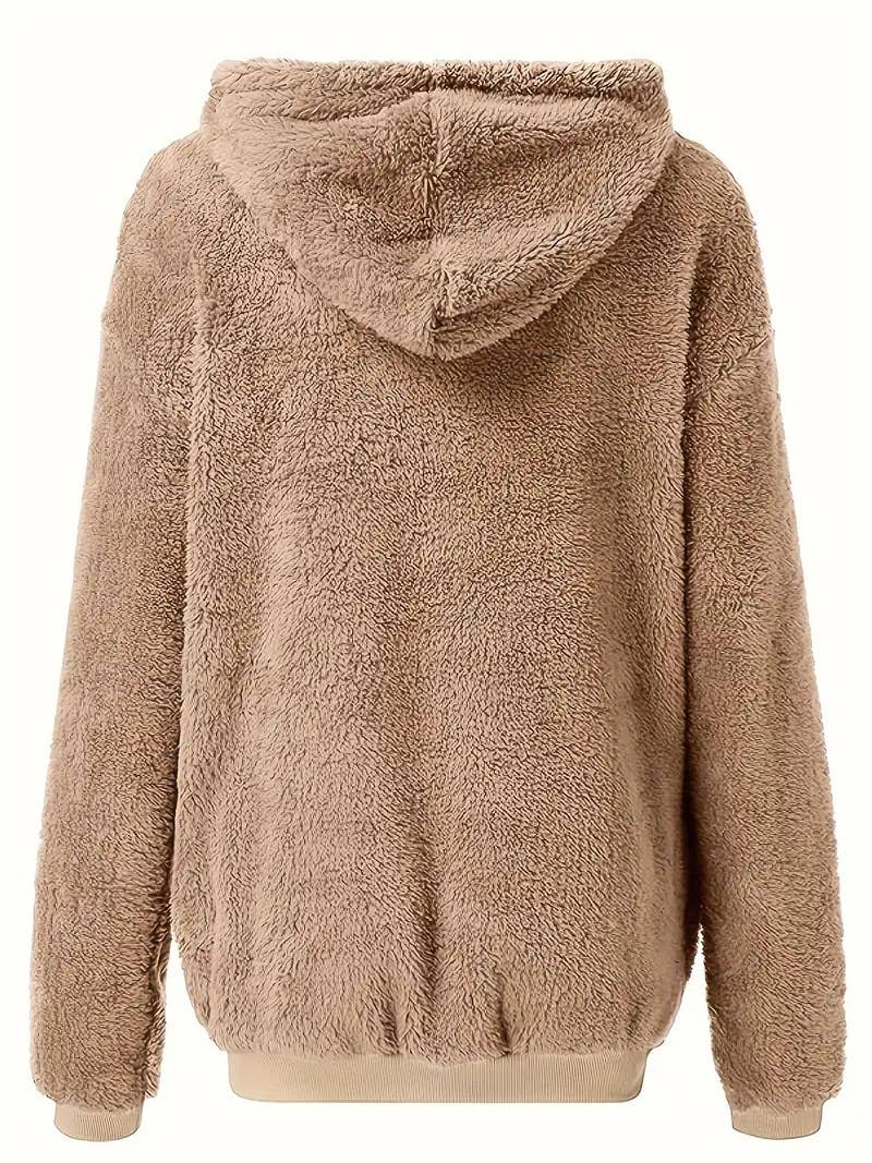 CASUAL LOOSE SOLID COLOR ZIP-UP CARDIGAN COAT