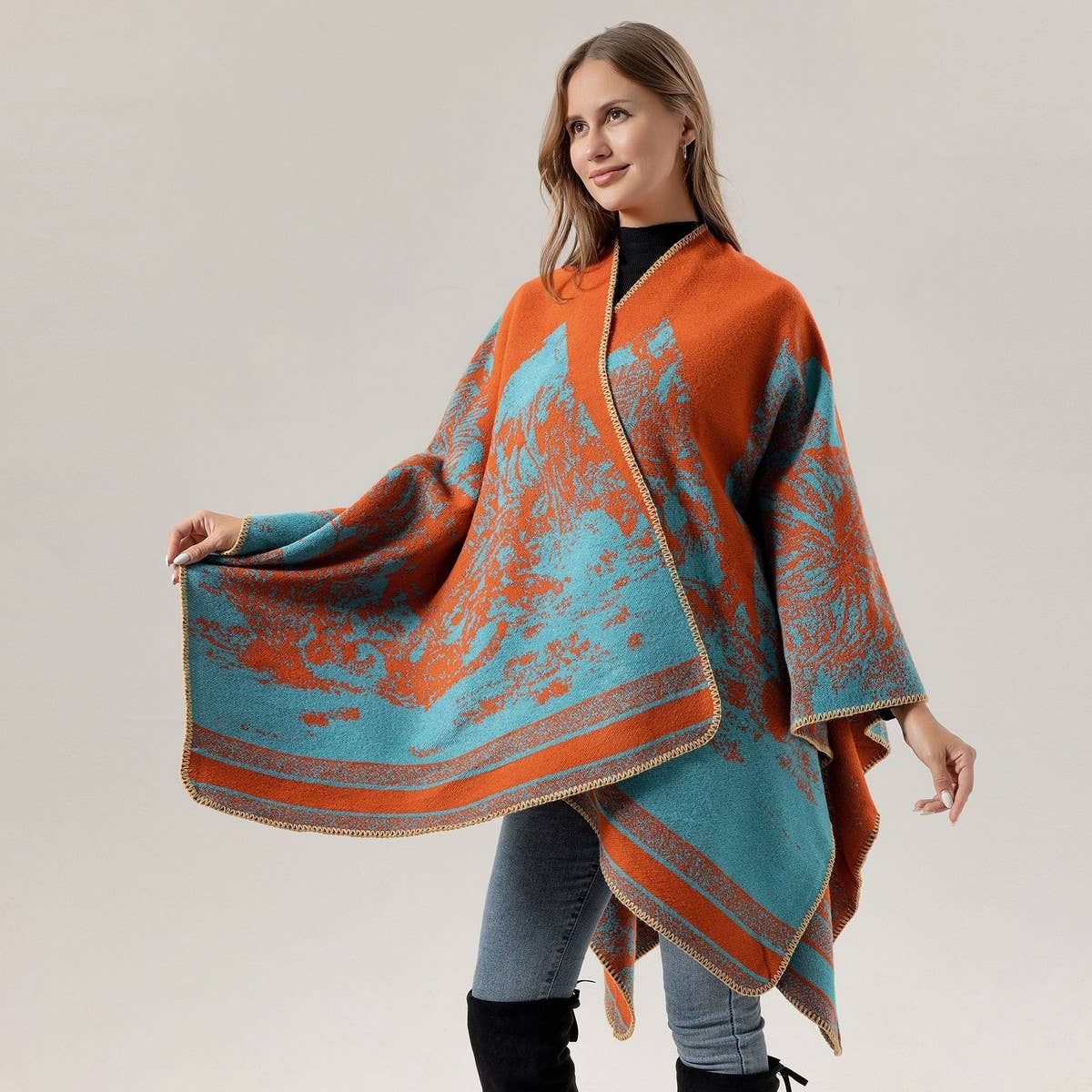 FAUX CASHMERE SHAWL WARM CAPE OUTER SCARF