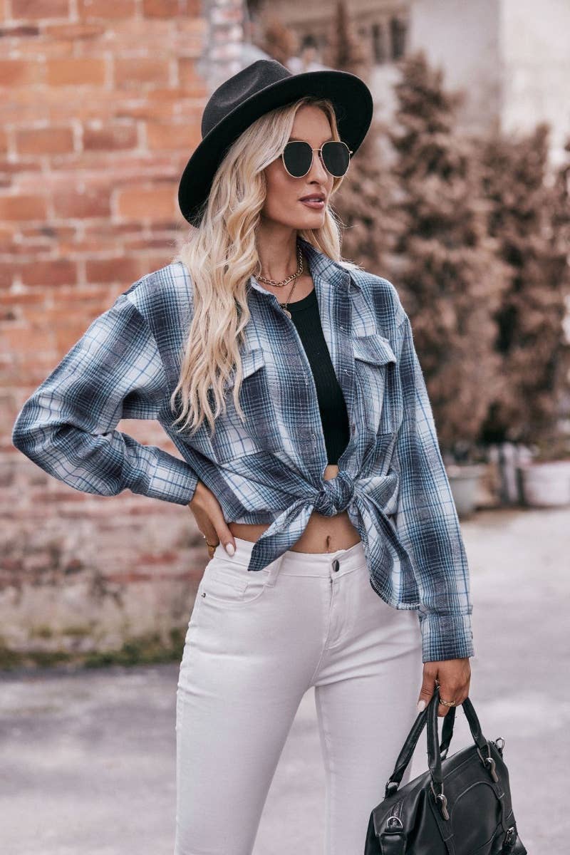 CWTSTL2191_PLAID LONG-SLEEVED BUTTON-UP SHIRT LONG