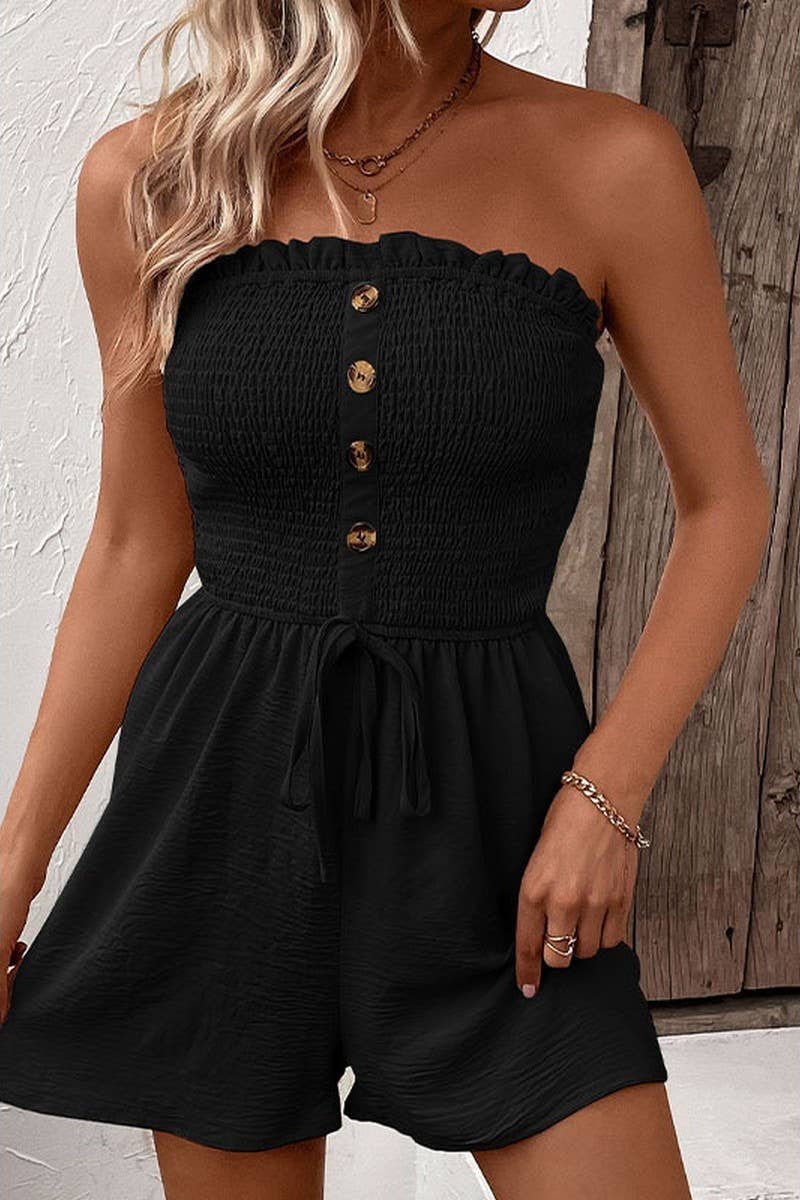 CWSJS0602_STRAPLESS ROMPER SHORTS JUMPSUIT